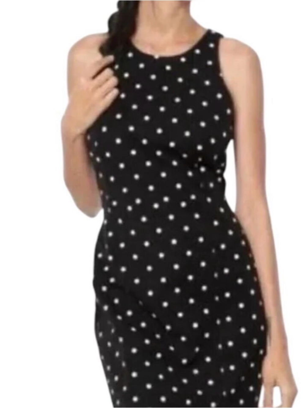 Banana Republic Black and White Polka Dot Midi Dress